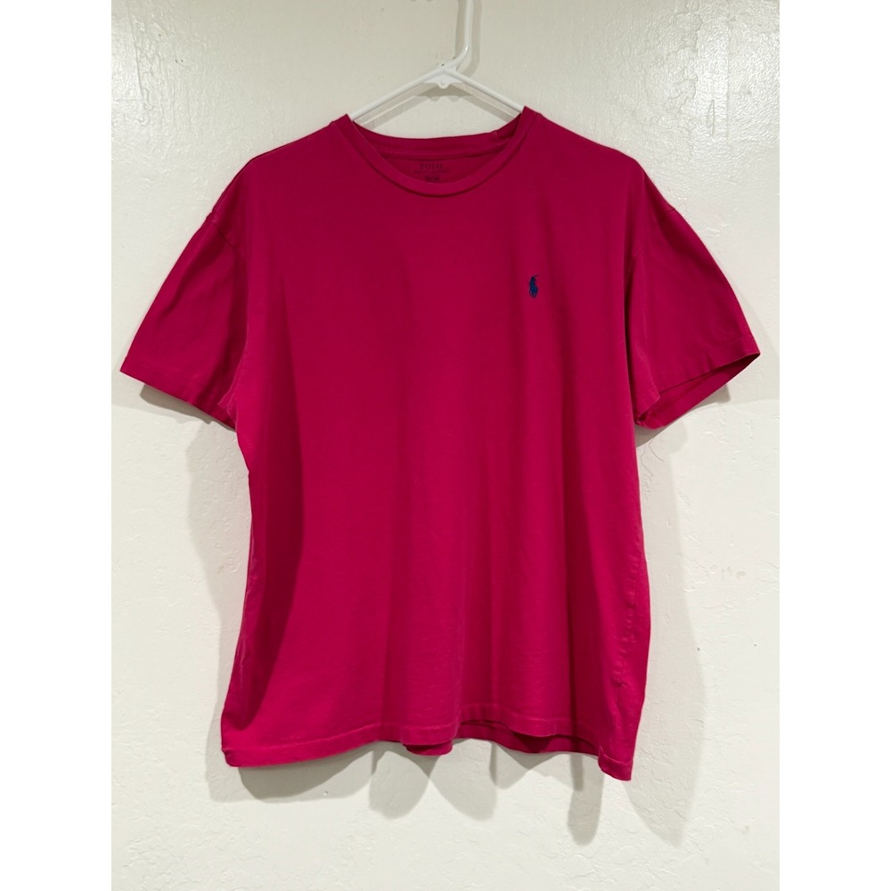 Polo Ralph Lauren Mens Magenta Pink Short Sleeve Crewneck T-Shirt Size Medium - Picture 2 of 6